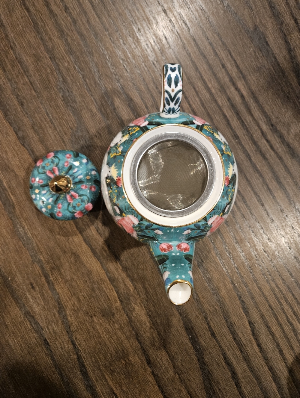 Taiwan T2 Tea Bone China Green Birds Teapot - Picture 6 of 9
